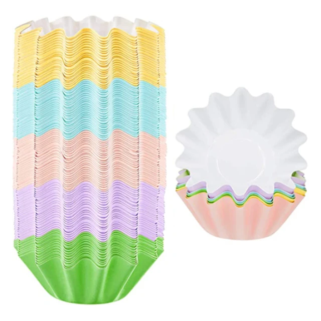 50Pcs Wave Cupcake Liner Standard Muffin Wrappers Non-stick Greaseproof PET  Coated Paper Baking Holder for Wedding Birthday - AliExpress