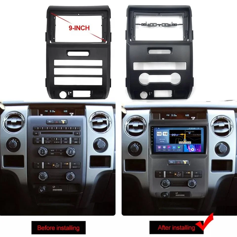 

9-дюймовая панель для Ford F150 P415 Raptor 2008 2009 2010-2014, зеркальный экран, рамка для аудиопанели, автомобильный ABS No 2din DVD