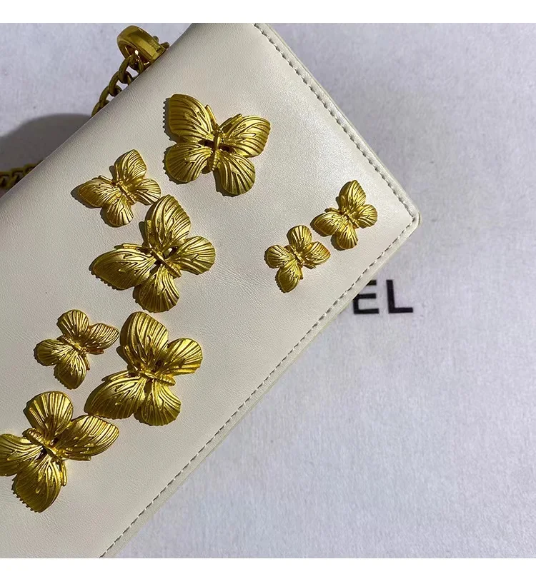 High Quality Textured Leather Metal Bow Square Bag Women Fashion Handbag Lady Purse Female Shoulder Underarm Bag Crossbody Bag