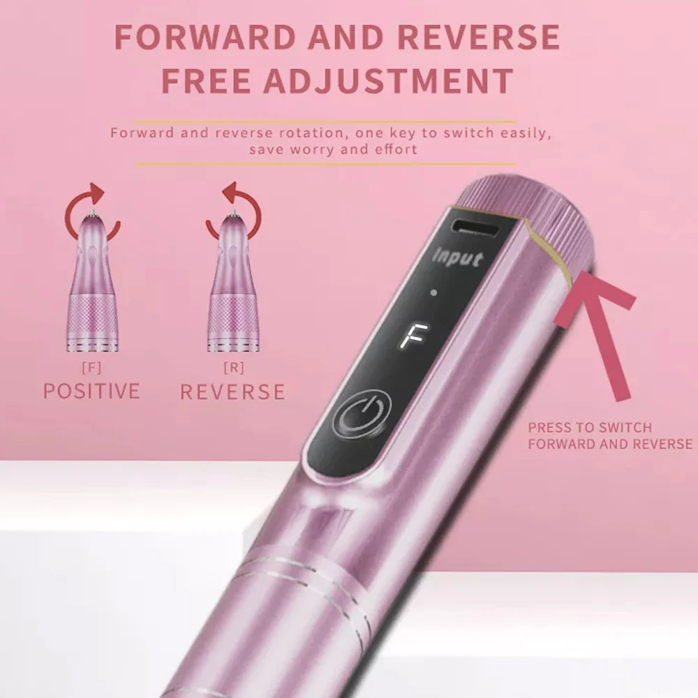 Cordless Electric Nail Drill Machine with LED Display Forward Reverse Direction E File Nail Drill for Acrylic Nails Manicure Set 3
