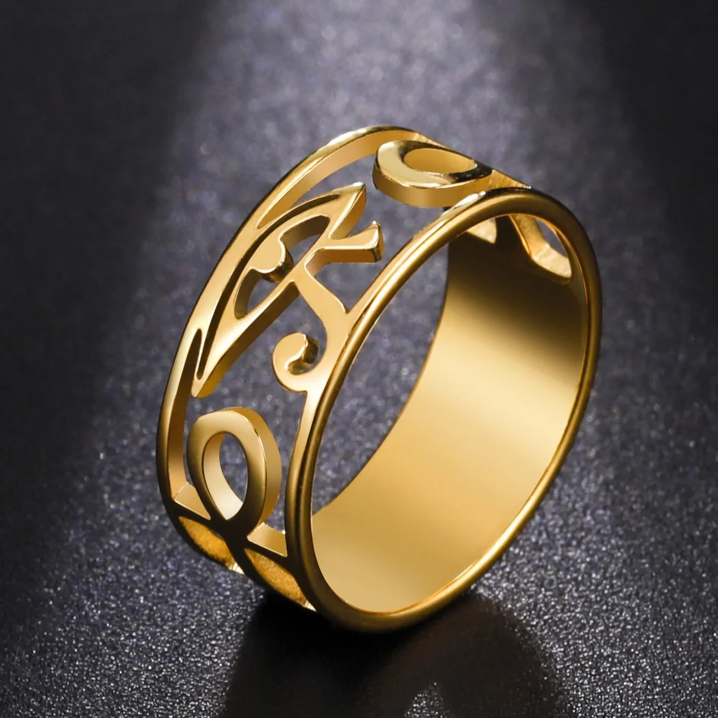 Jeshayuan-Anillo de Egipto antiguo Ra Udjat, símbolo de Ojo de