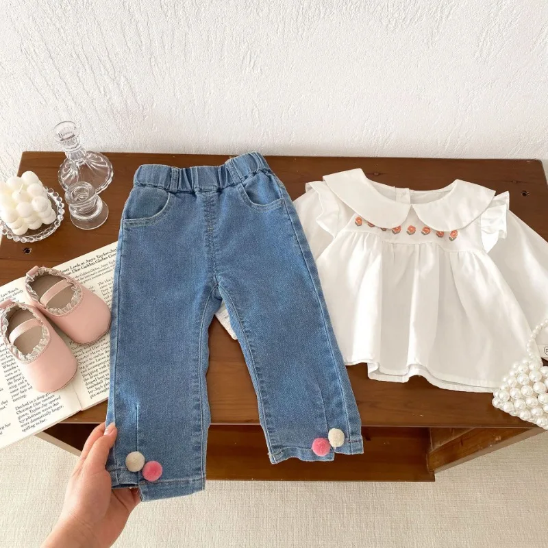 

Girls Jeans 0-5 Years Old Spring Children Clothing Baby Soft and Cute Pants