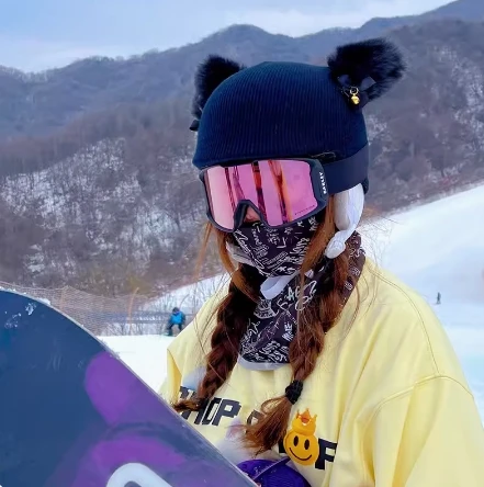 ski helmet cover funny Single board double board warm ski helmet cover personality Unicorn rabbit ear giraffe lovely goat