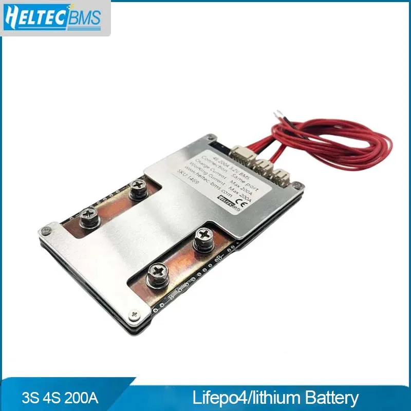 

Heltecbms 3S 12V BMS 12.6V/16.8V LiFePo4 BMS 4S 200A Balance 18650 Battery Protection Board LiFePo4 Ups inverter/motorcycle