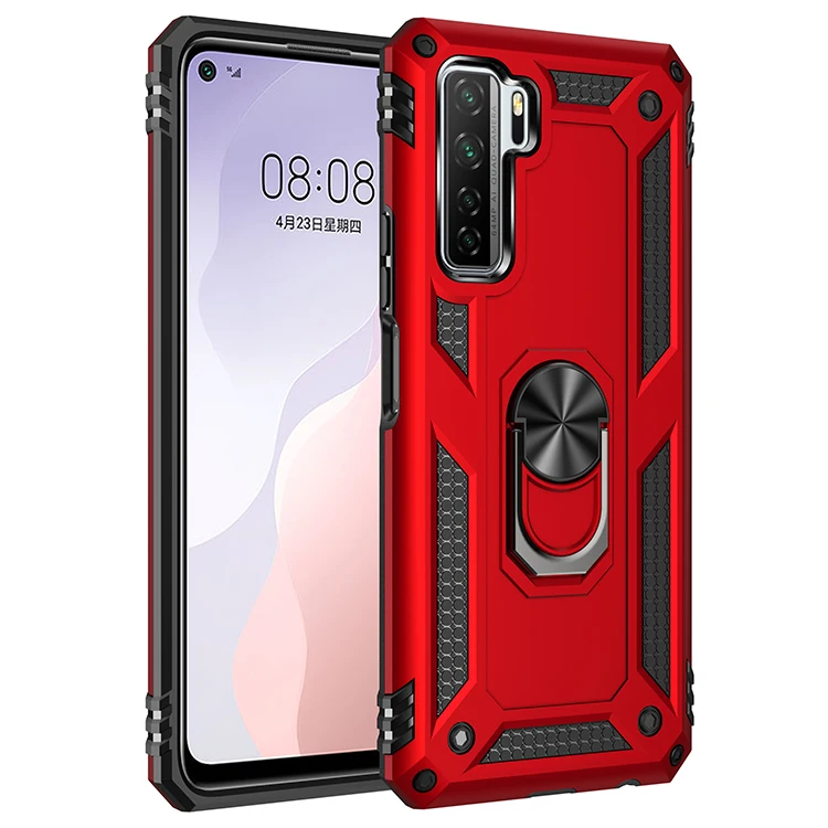 Custodia Per P40 Lite 5G Armor Rugged Military Antiurto Magnet Car Holder Ring Cover Per Huawei P 40 Lite 5G