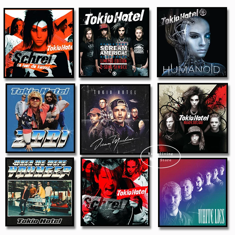 Tokio-Hotel-Rock-Band-Music-Ablum-Poster-Canvas-Painting-Wall-Pictures