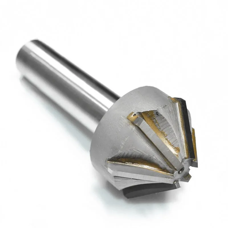 Fraise à chanfreiner à 3 cannelures CNC 60 degrés en carbure de tungstène 6 x D6 x 60 degrés