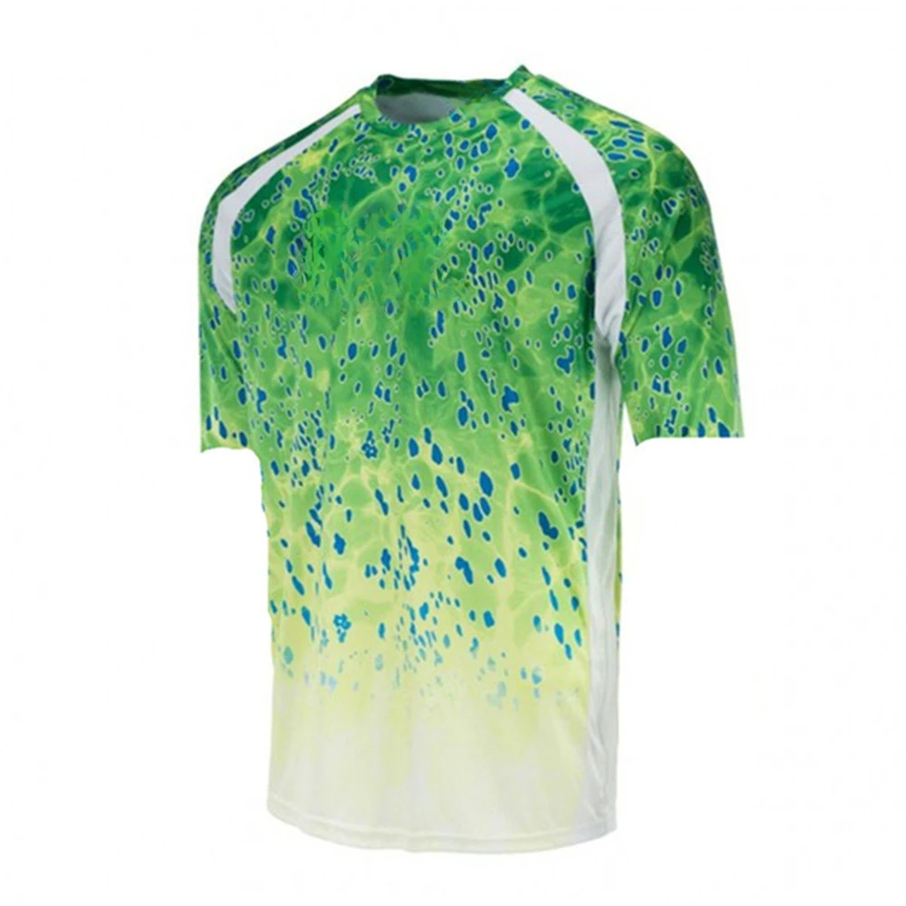 Fishing T-shirts Navy Blue camouflage UPF50 Men's Short Sleeve Performance Tops Outdoor Sportwear Breathable Jerseys