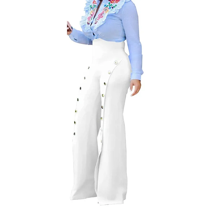 2023 Elegant OL Style Trousers 2023 Summer Women Casual High Waist Party Pantalon Femme Casual Wide Leg Long Pants Streetwear
