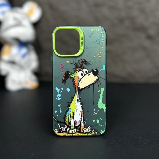 thumbnail image 1 of Fashion Graffiti iPhone15 Case Suitable for iPhone14 13Pro Max Models Cartoon Animal Pattern Matte Plated Soft Silicone Material, 1 of 5