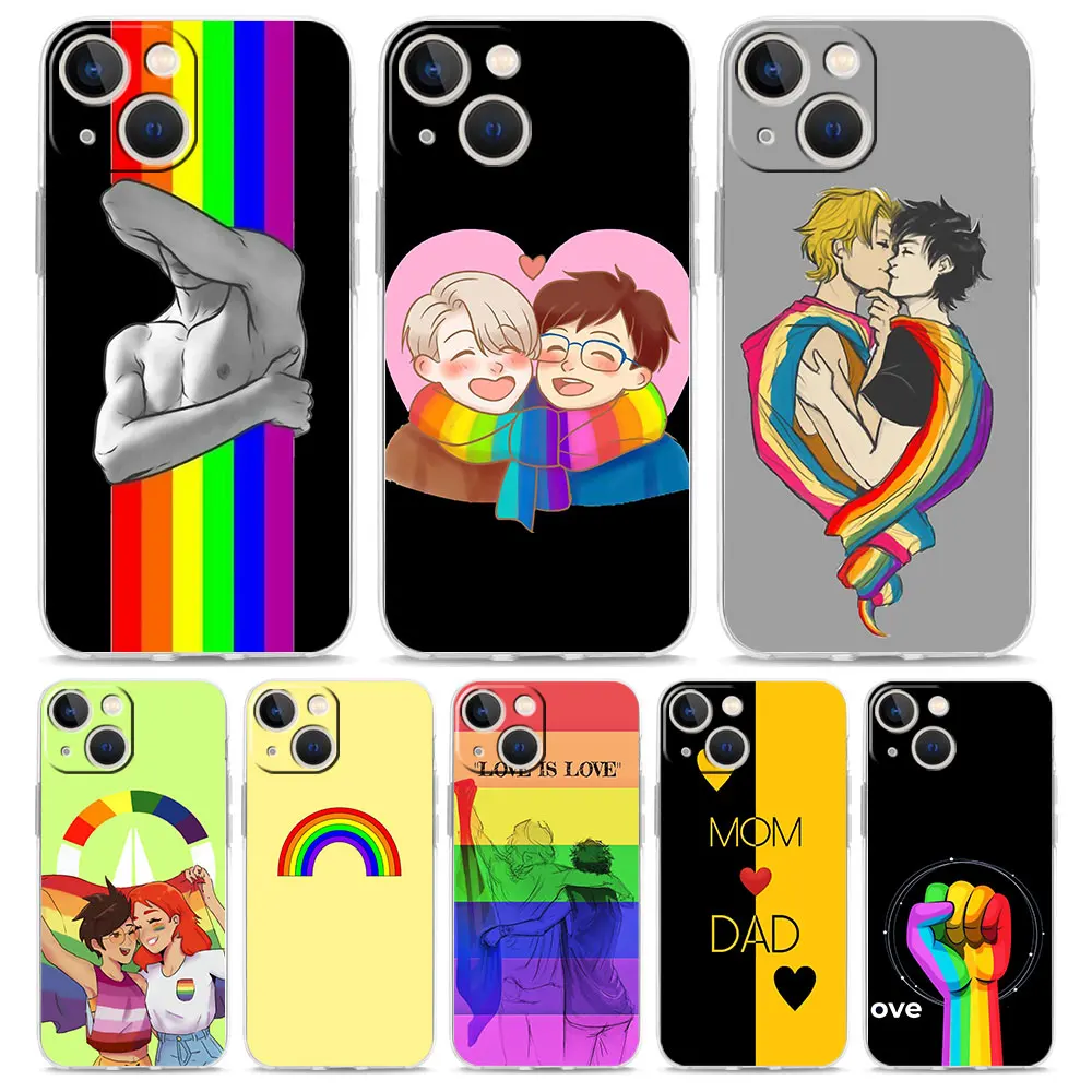 Custodia Per Telefono LGBTQ Pride Rainbow Queer Cover Adatta Per IPhone 14 Pro, 13, 12, 11, XR, 8 , 7 E Samsung S21, A50, A51, A53, Huawei P20, P30 Lite - Italia - Foto 6
