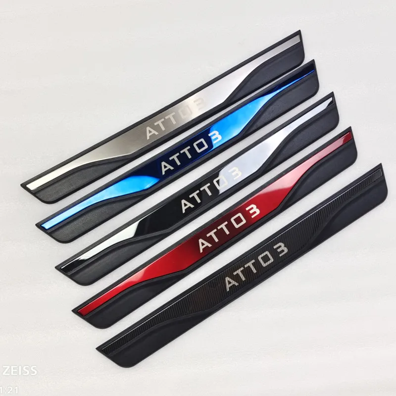 For BYD ATTO 3 Atto 3 car styling 4pcs Welcome Pedal Car Scuff Plate Pedal Door Sill Pathway Auto Parts Accessories