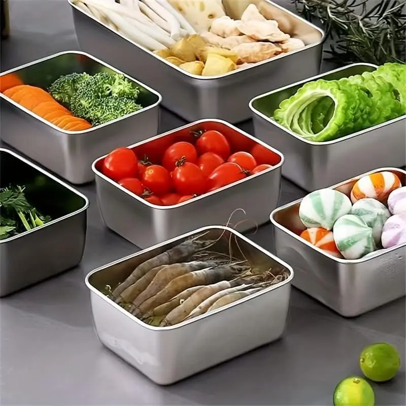 Stainless Steel Reusable Food Storage Containers with Lids - Set of 4
