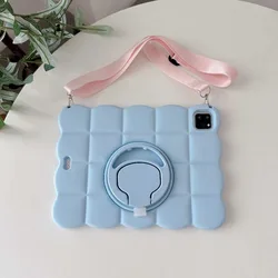 Enhanced Silicone 3D Square Bracket Tablet Case Cover - iPad Air1 Air2(9.7in (Sky Blue)