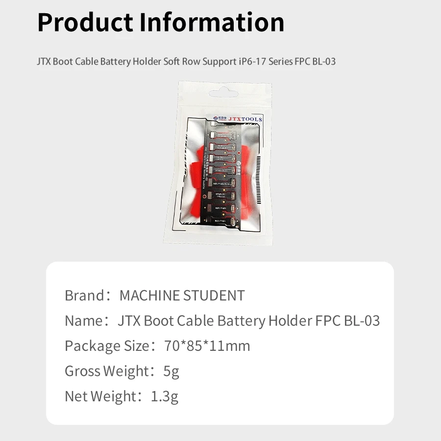 JITONGXUE BL-03 Stromkabel-Batteriehalter Flexkabel Benötigt Selbstlöten für iPhone 6-17 Serienreparaturen Batterieclip-Werkzeug – Detail 7