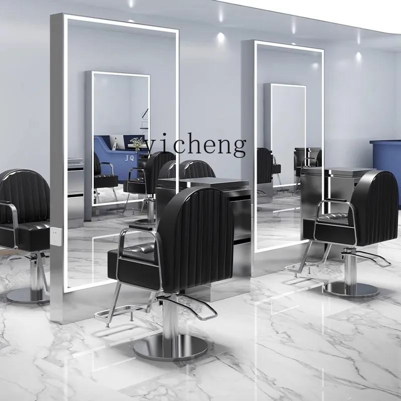 

Tqh New Internet Celebrity Barber Shop Floor Mirror Stainless Steel Single-Sided Double-Sided Salon Mirror