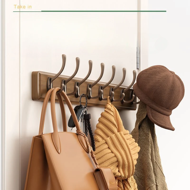 Perchas de nogal negro para colgar ropa, ganchos de madera para