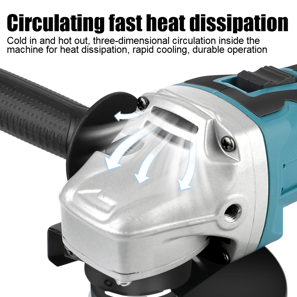 DIY Cutting Grinder Machine Hand Tool 100mm Brushless Cordless Angle Grinder for 18V Battery Power Tool 125mm 5