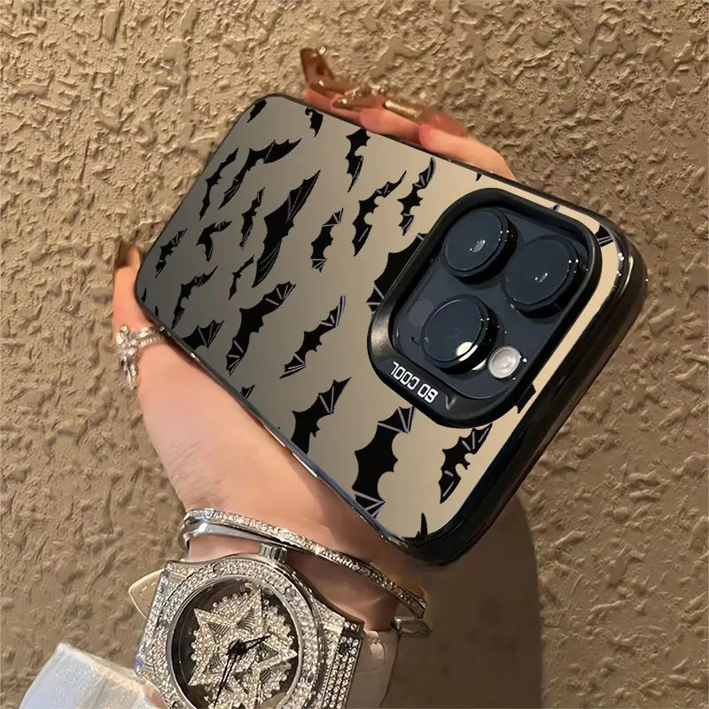 Sleek Black Bat Shockproof Matte Phone Case - Full Screen Protection