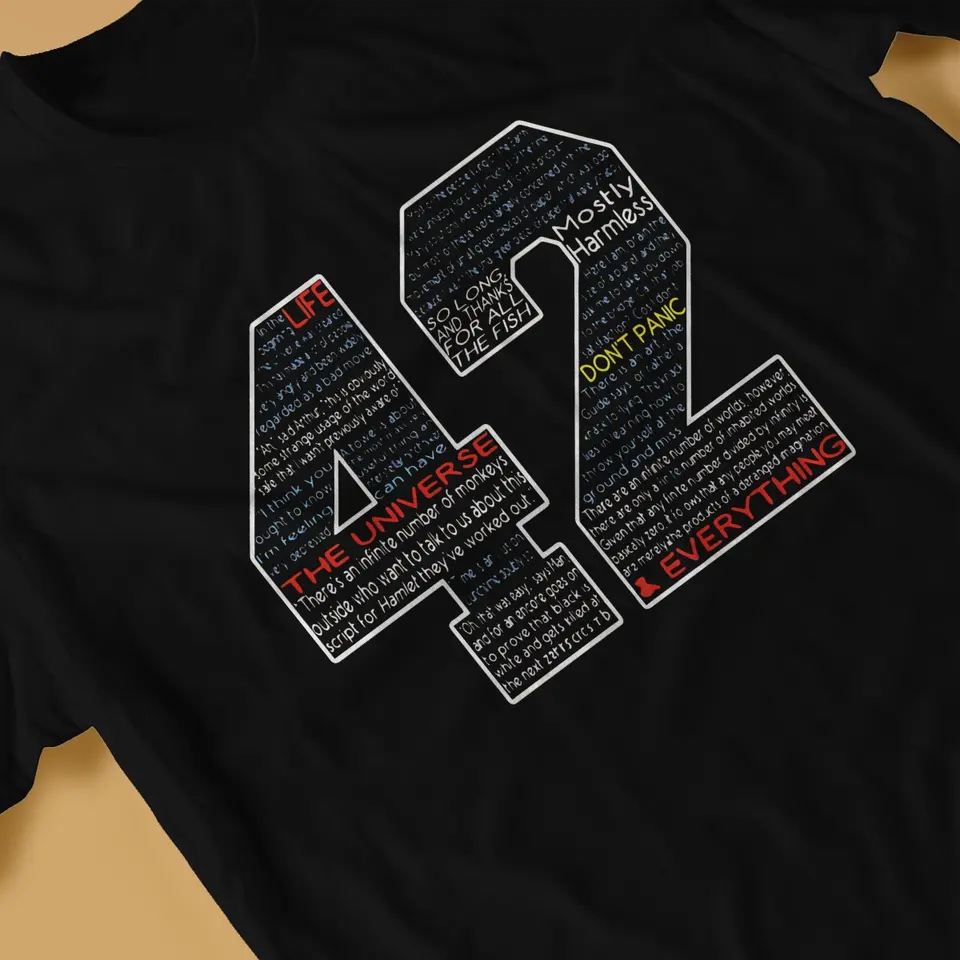 Maglietta Uomo 'Magic 42 Answer To Life And Universe' - Nera, Taglia XXL - Idea Regalo Per Fan - 5