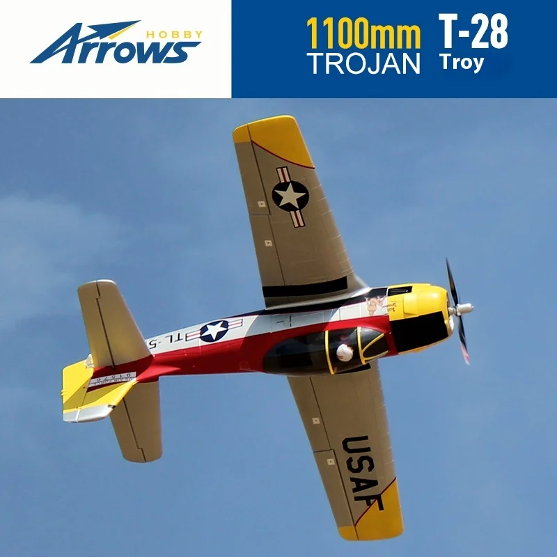 Blue Arrow 1100mm Single Engine Jet T-28 Fixed Wing Assembled Fighter Model Simulation Outdoor Remote Control Toy 4