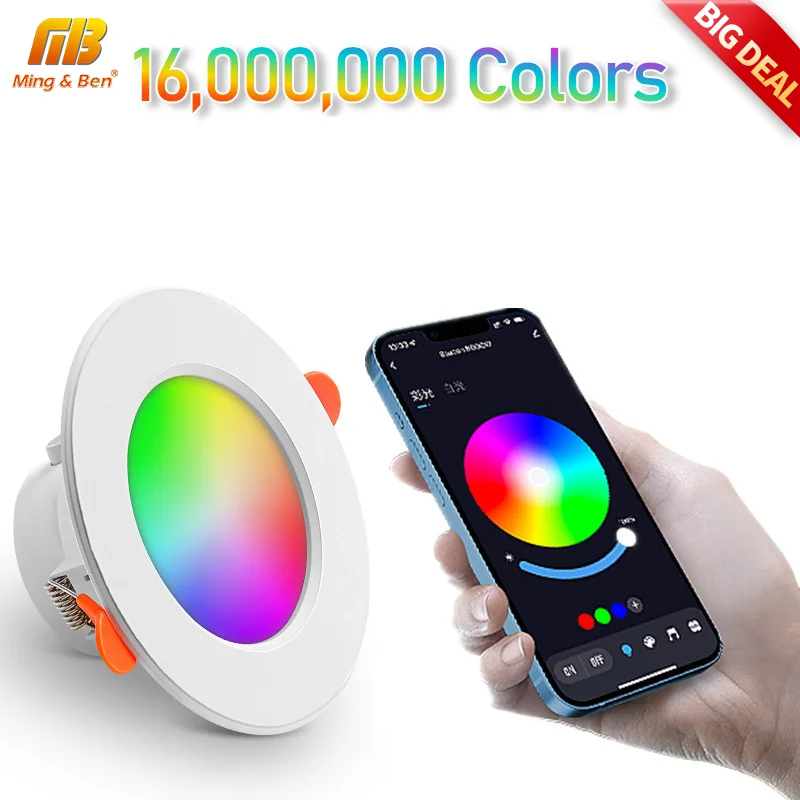 Smart Downlight RGB Light LED Spotlight Room Decoration Remote Control APP TUYA Bluetooth Bedroom Living Room Kitchen Night Lamp