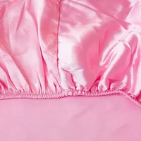 Luxury pure Satin Queen Bed Sheet Set High End Silky Home Bed Sheets Pillow Cover Single Double Fitted Sheet with Elastic Band 3