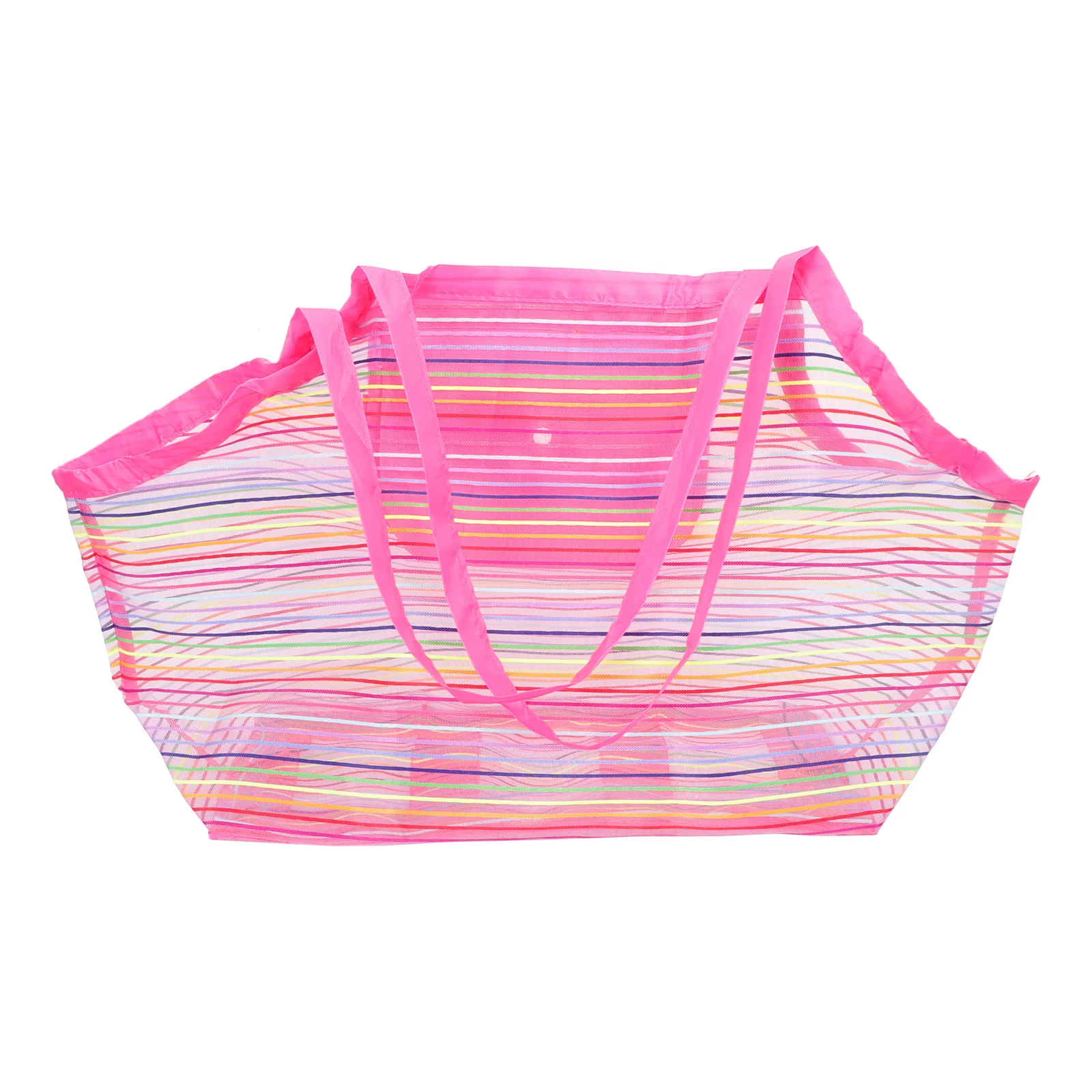 

Handbags Portable Beach Kids Seashell Pouch Collecting Children Tote Mesh Rainbow Color Large Capacity