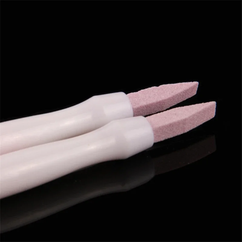 Nail Files Buffer Manicure Stick Grinding Rod Cuticle Remover Nail Art Manicure Ceramic Trimmer Buffing 1Pcs 2 Ways Scrub Stone