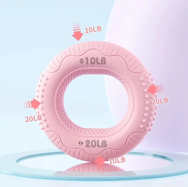 Colorful Silicone Hand Grip Strengthener, Double Strength Finger Exerciser, Forearm Rings Squeezer Grippers For Finger Massage 6