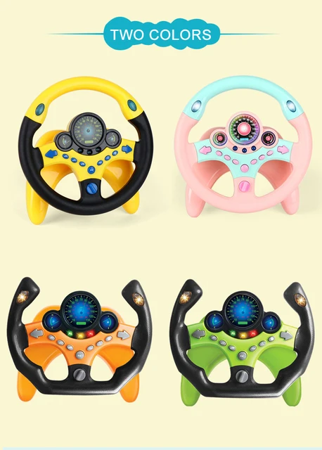 Eletric Simulation Steering Wheel Toy Baby Kids Musical Educational Copilot Stroller Steering Wheel with Light Sound Vocal Toys 3