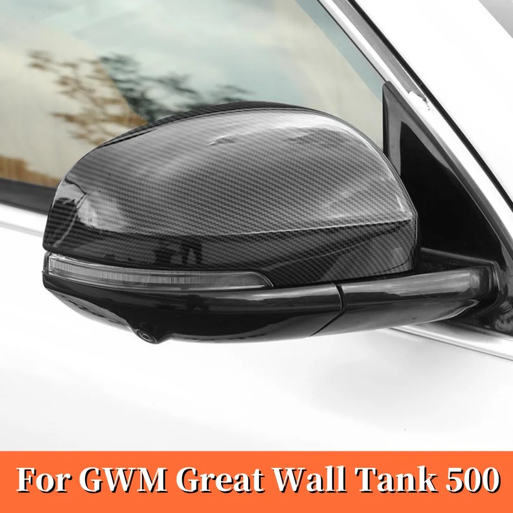

For GWM Tank 500 Great Wall 2022 2023 2024 ABS Carbon fiber Car Side Door Rear-View Mirror Trim Protection Cover Accessories
