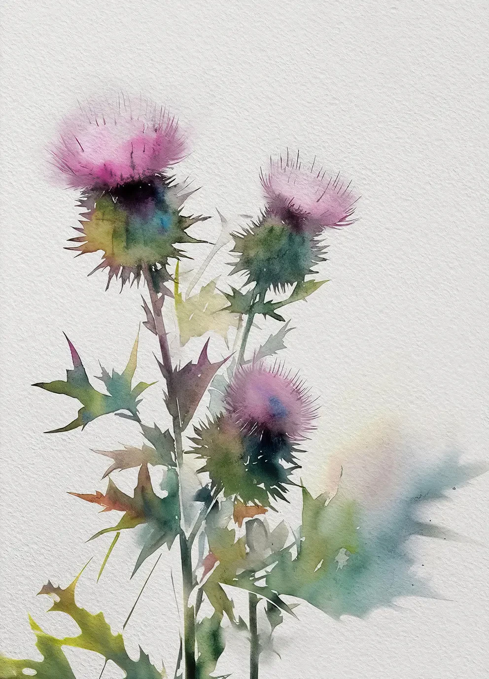 Wildflower Meadow Watercolor Canvas Art - Daisy, Thistle, Forget-Me-Not & Daffodil Wall Decor