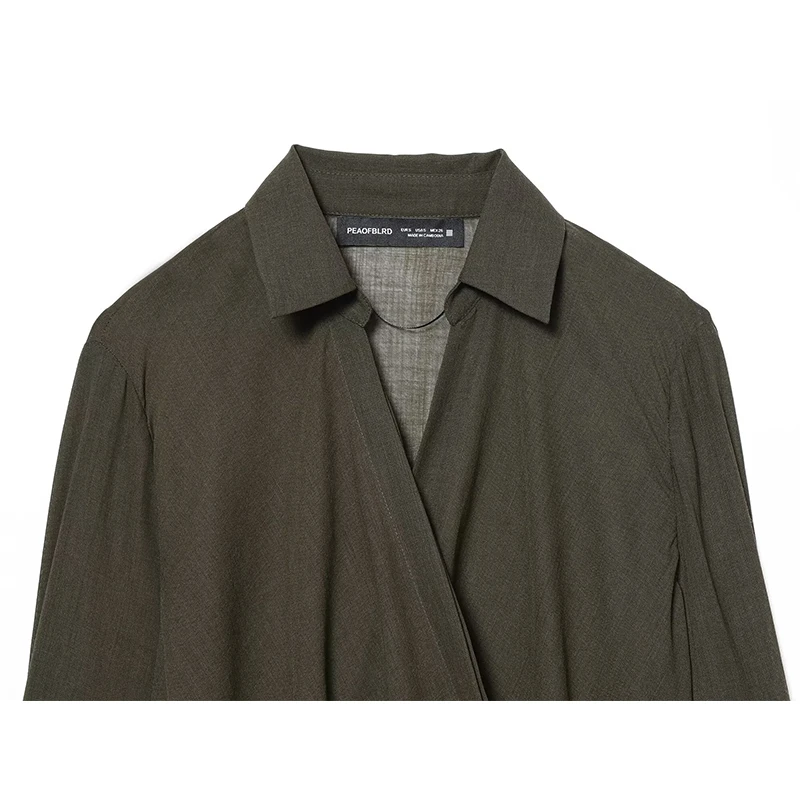 Chic Fashion Ruched Shirts for Women 2025 New Long Sleeve Asymmetric Shirt Women's Casual Simple Style Shirt And Blouse Tops