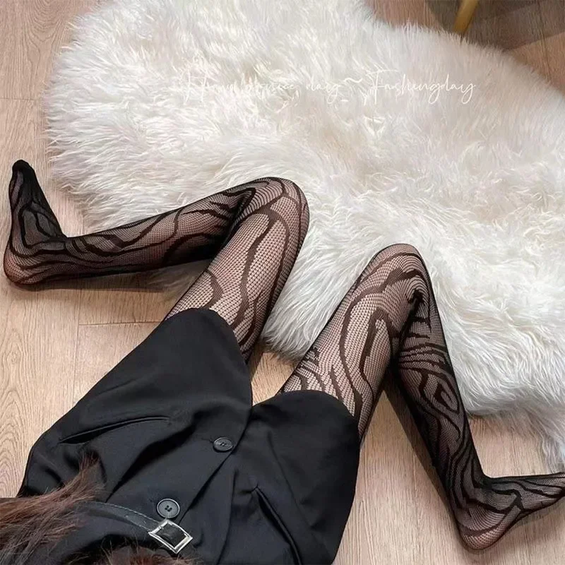 Women Pantyhose Women Tights Women Stockings Fishnet Stockings Women's Sexy Patterned Fishnet Long Mesh Slim Legs Transparent Body