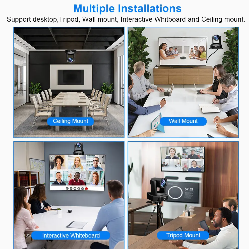 Runpu 4K NDI PTZ 카메라 SDI 및 HDMI 및 USB 비디오 PTZ 네트워크 POE IP 라이브 스트리밍 카메라(방송 교회용 12x 20x 줌 포함)