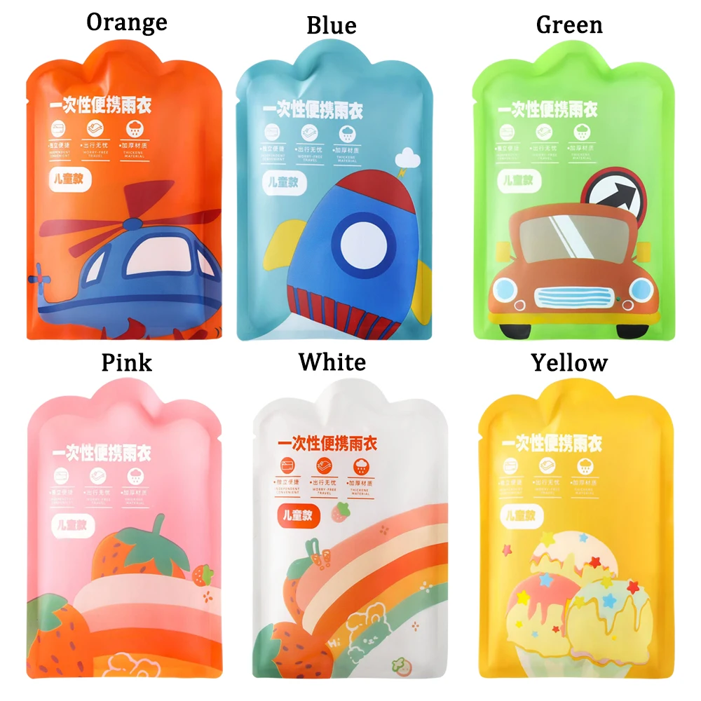 Convenient Card Packaging Kids Raincoat Vacuum Compression Rain Coat Waterproof Thickened One-Piece Raincoat Reusable Poncho