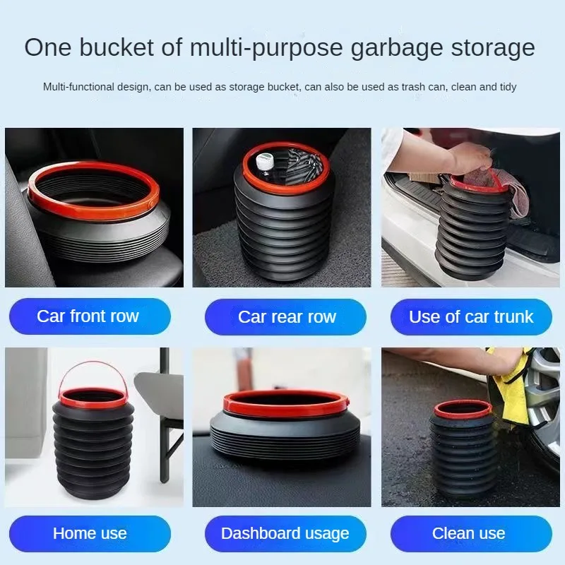 Car garbage can Car trash can foldable car hanging inside garbage bucket car front car umbrella to store parts
