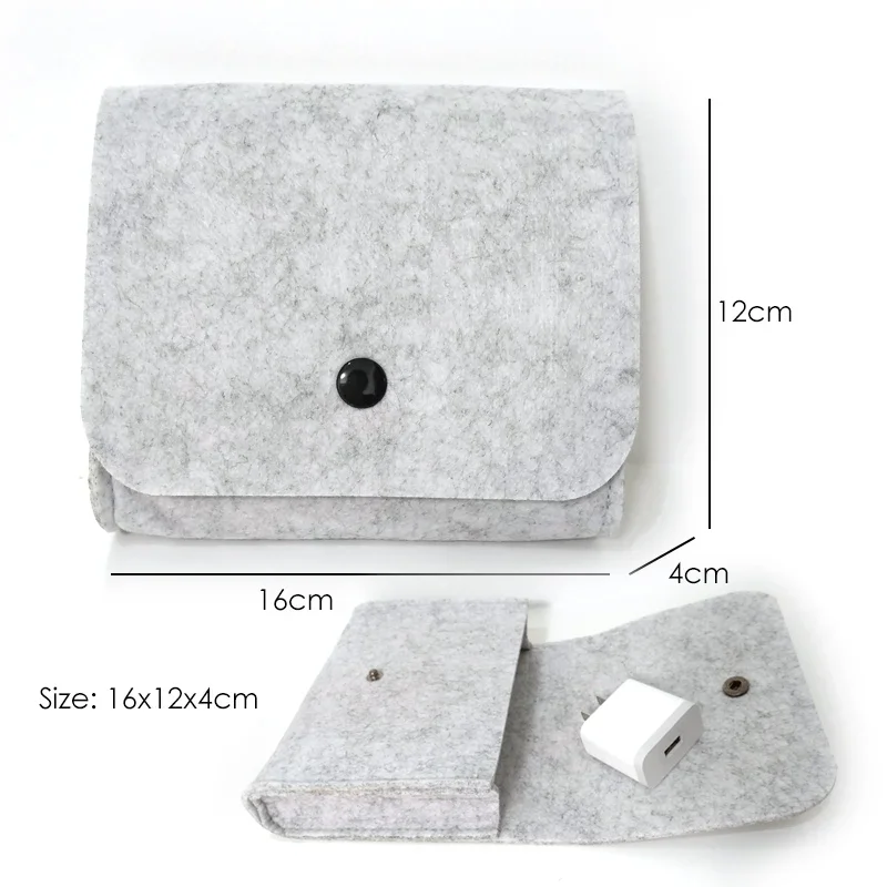 Felt Multipurpose Travel Organizer & Storage Pouch for Electronics Accessories