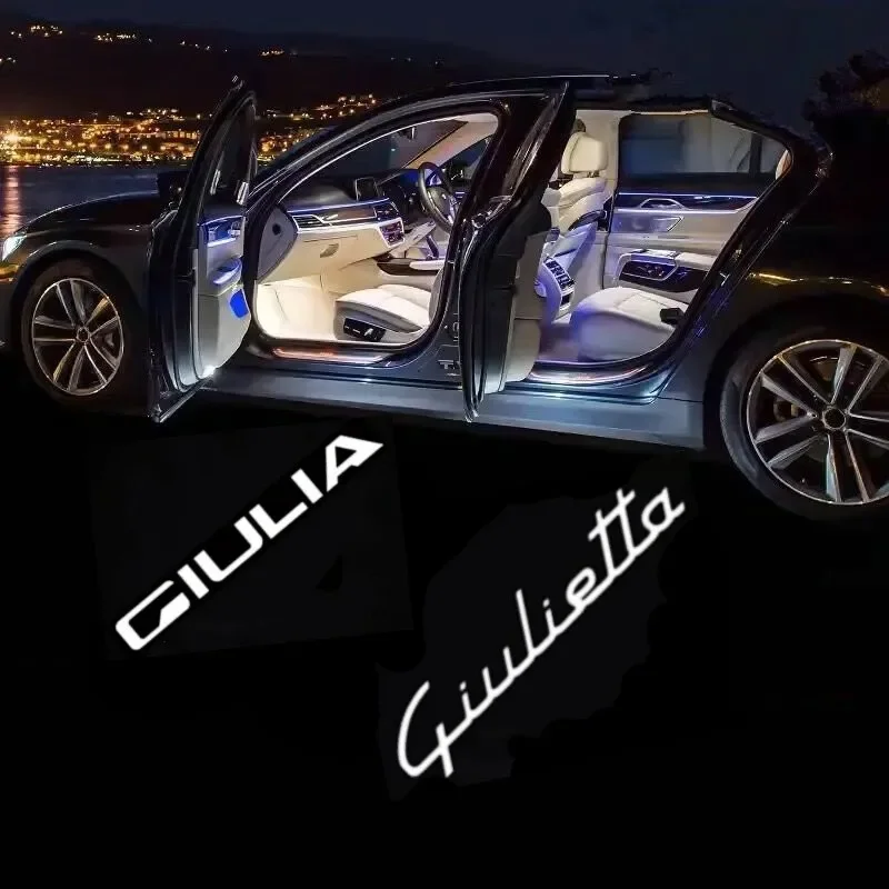 2 Pz Per Alfa Romeo 159 Led Car Door Welcome Light Projector Logo Per Alfa Romeo 159 Mito Stelvio Brera Spider Giulietta Giulia