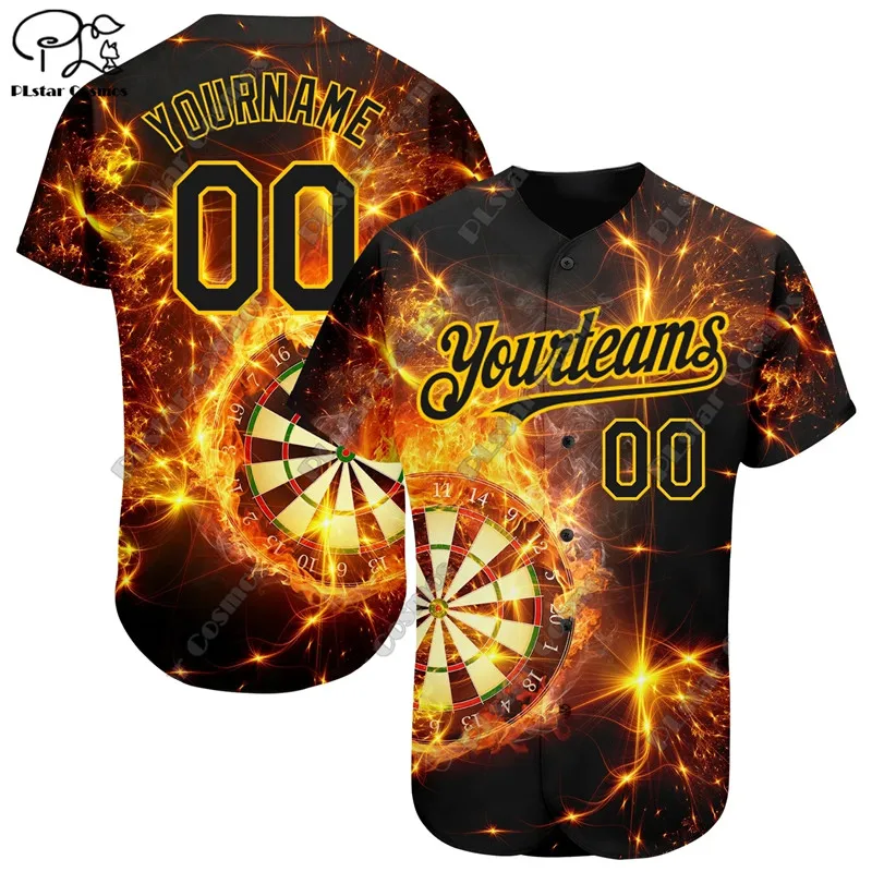 Men's Baseball Shirt Customized Fashion 3D Printing Summer Short Sleeve Dart Couple Sports Throwing Casual Unisex Baseball Shirt