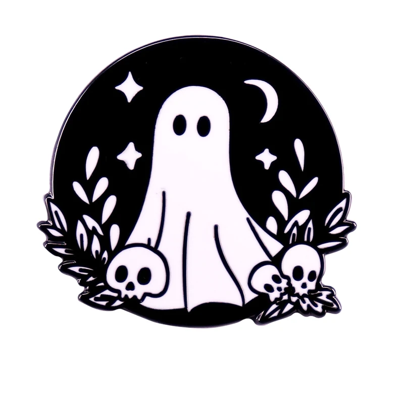 C5298 Cartoon Cute Ghost Enamel Pins Halloween Brooches Lapel Pin Badges Punk Funny Jewelry Gift for Friends