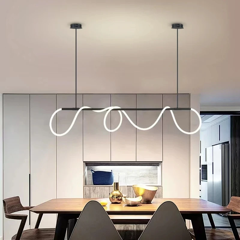 

Warm Light/White Light LED Pendant Lights Gold Minimalist Decor Chandeliers Table Kitchen Dining Room Bar Hose Hanging Lamps
