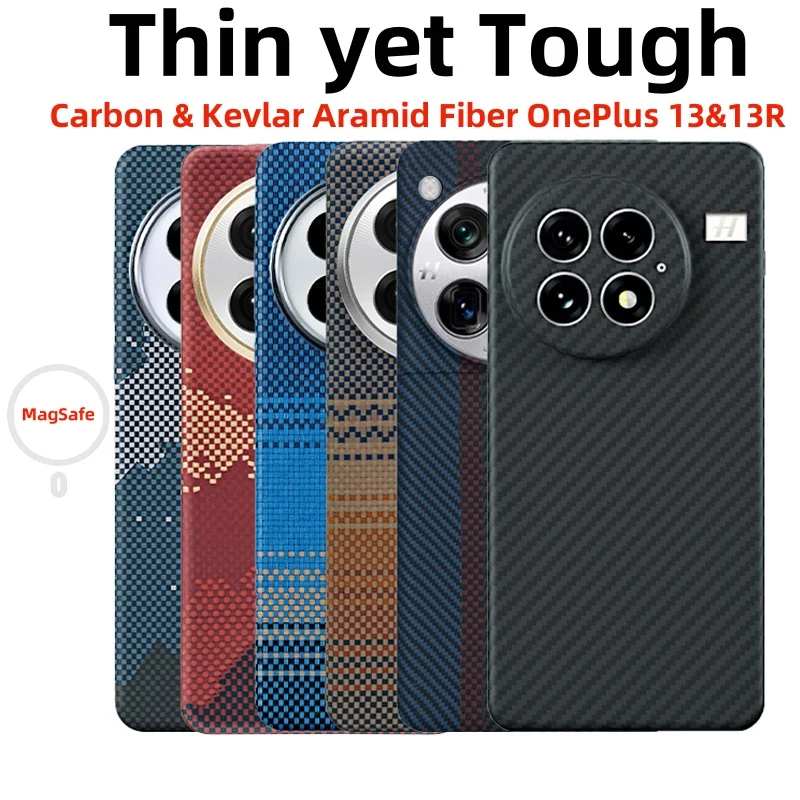 Ultra-Thin Aramid Kevlar Carbon Fiber MagSafe Case - Slim, Lightweight, Black with Red Accents