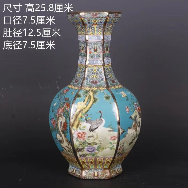Jingdezhen-مزهرية بورسلين مينا ، زهرة سيراميك سداسية الشكل ونمط الطيور ، مجموعة زخارف عتيقة ، مجموعة أصلية
