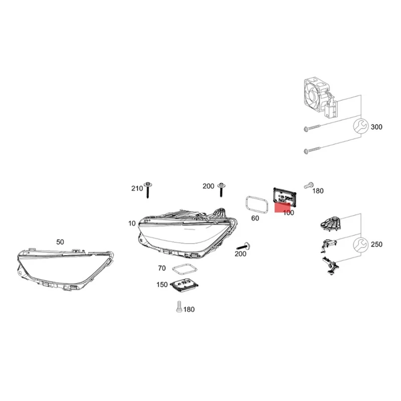 LED 헤드라이트 범위 조정 제어 모듈, 메르세데스-벤츠 AMG GLC GLS GLB W213 W177 W257 W25
