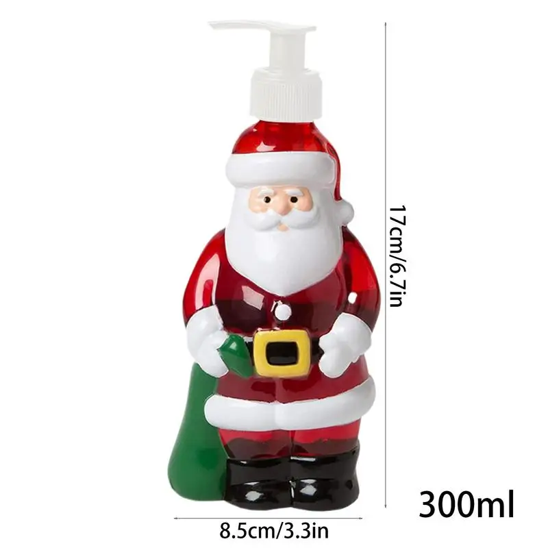 300ml Christmas Tree Santa Claus Soap Dispenser Refillable Bathroom Shampoo Bottle plastic Press Hand Sanitizer Emulsion Bottle 6