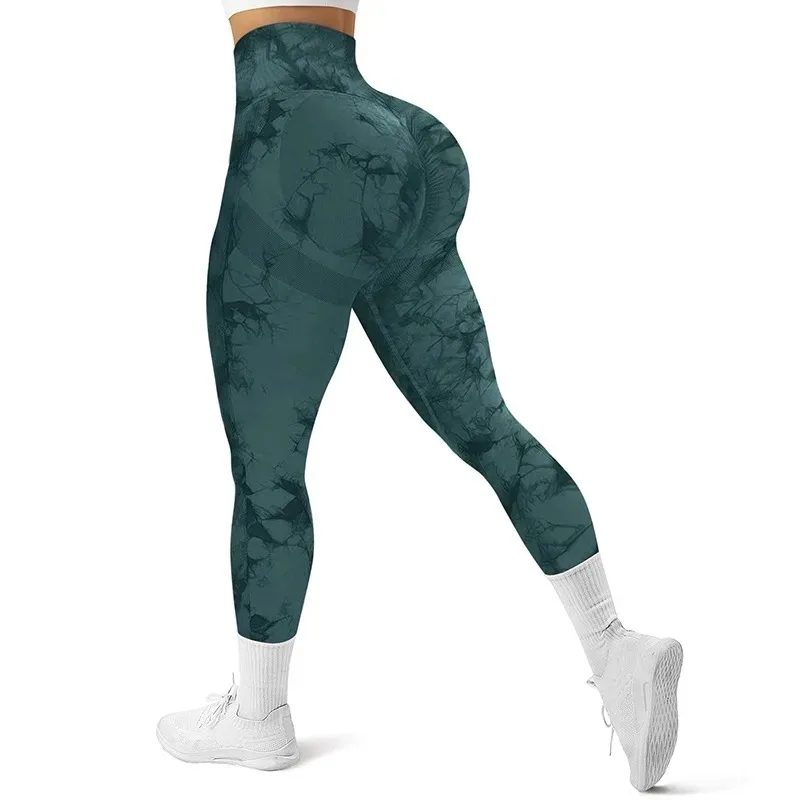 Tie Dye Seamless Scrunch Butt Lifting Sports Gym Tights Sports Leggings  Fitness Yoga Pants Women High Waist Legging