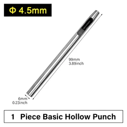 WUTA Hollow Punch Set for Leather Craft, Fabric, and Plastic Work (4.5mm - 1piece)