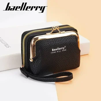 2024 New Women's PU Leather Mini Women's Wallet Wrist Strap Short Zero Wallet Coin Clip Bag Multi Card Card Bag Money Clip 1